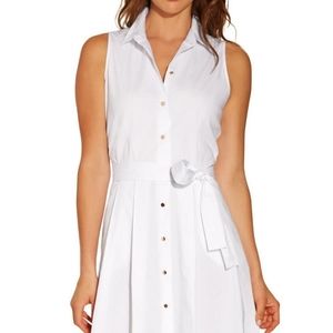 Boston Proper NWOT poplin sleeveless shirtdress
